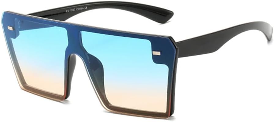 

Большие солнцезащитные очки конфетных цветов для женщин и мужчин с градиентным переходом цвета, для занятий спортом на открытом воздухе, бега и езды на велосипеде generic, Blue Yellow Gradient