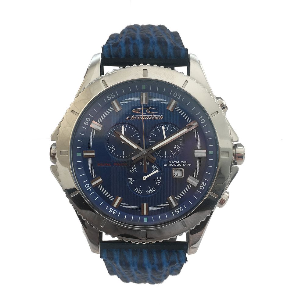 

Часы из синей кожи Chronotech