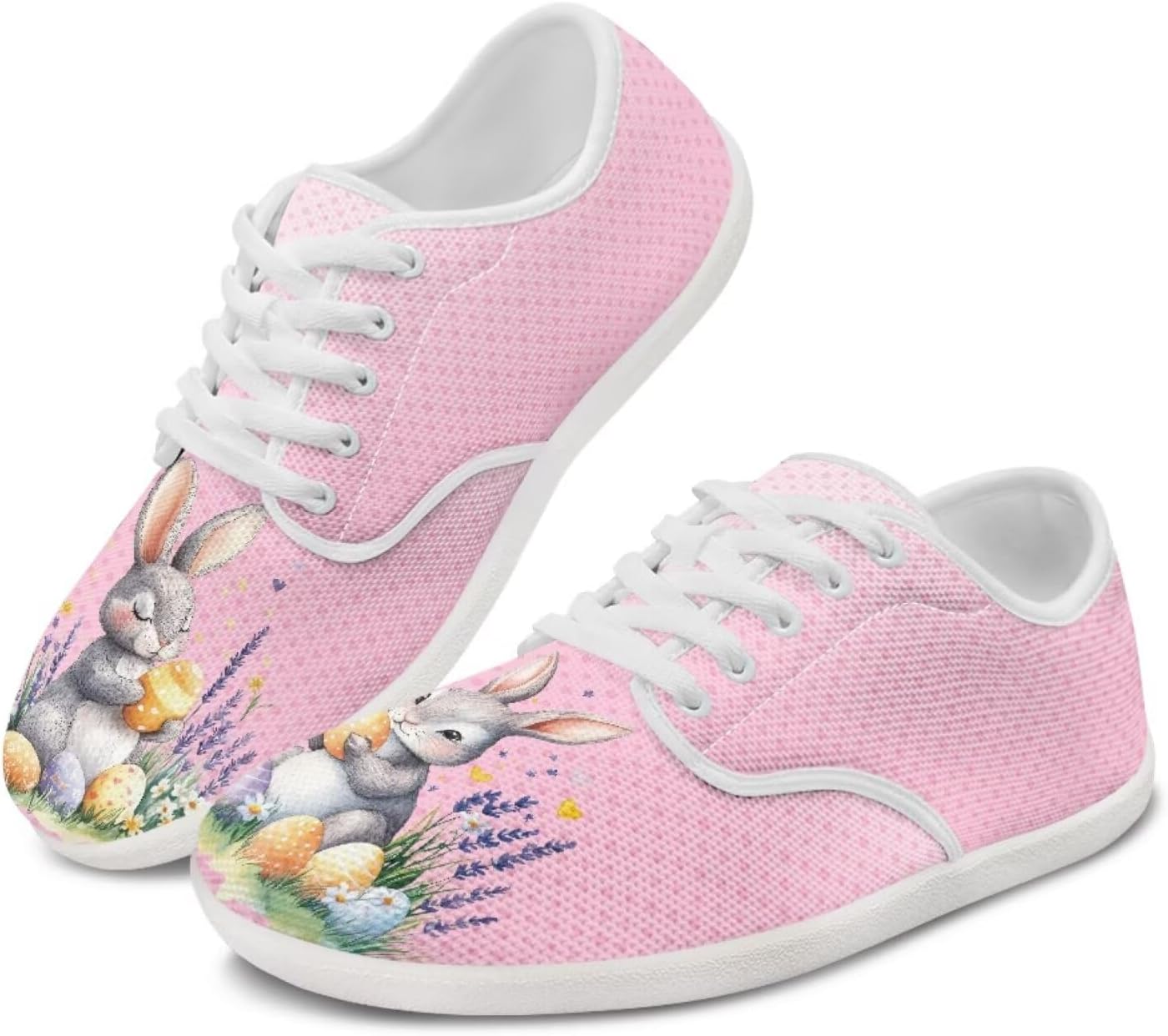 

Женские кроссовки-лоферы с ушками кролика, шнуровка, низкие, для бега, ходьбы и вождения Ecaestolph, розовый/серый