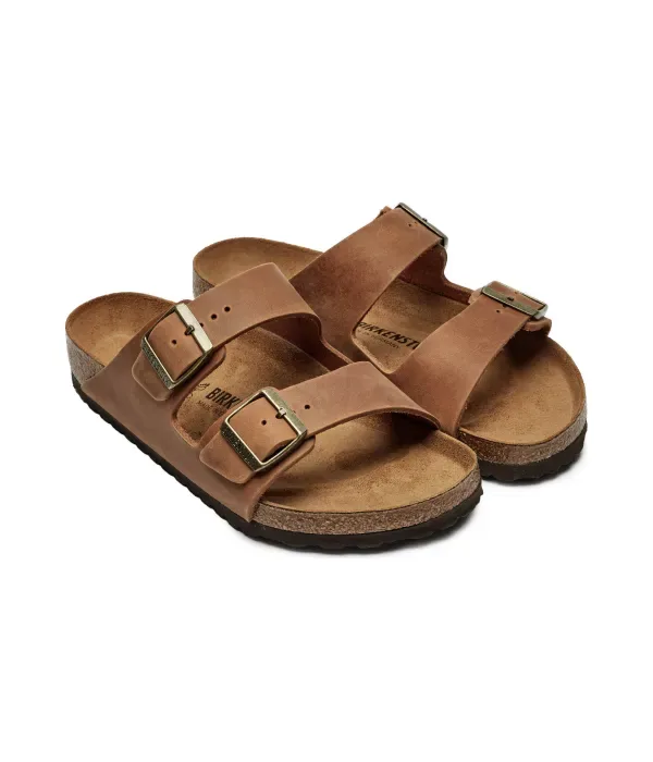 Кожаные тапочки Arizona LEOI regular fit Birkenstock, коньячный — фото 3