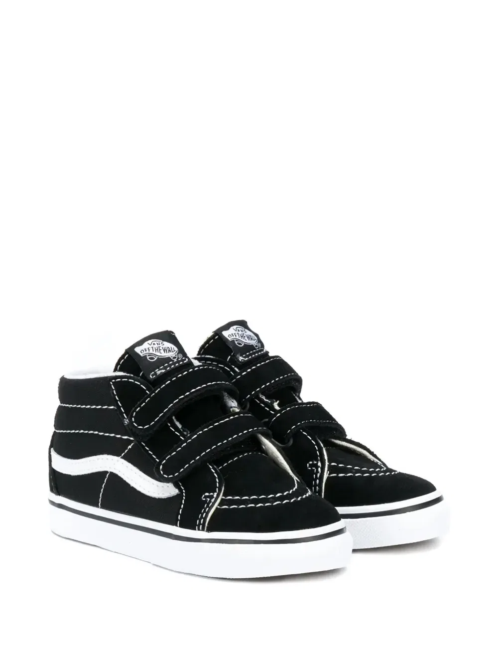 Кроссовки Sk8-mid reissue с полосками и ремешком на липучке Vans Kids, черный