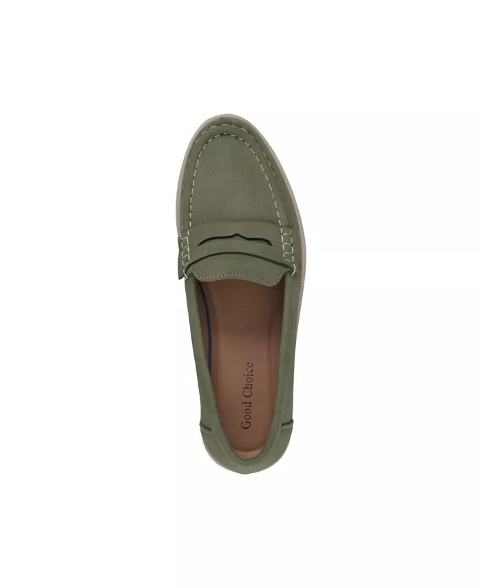 Женские лоферы Fallon на массивной подошве GC Shoes, зеленый — фото 4