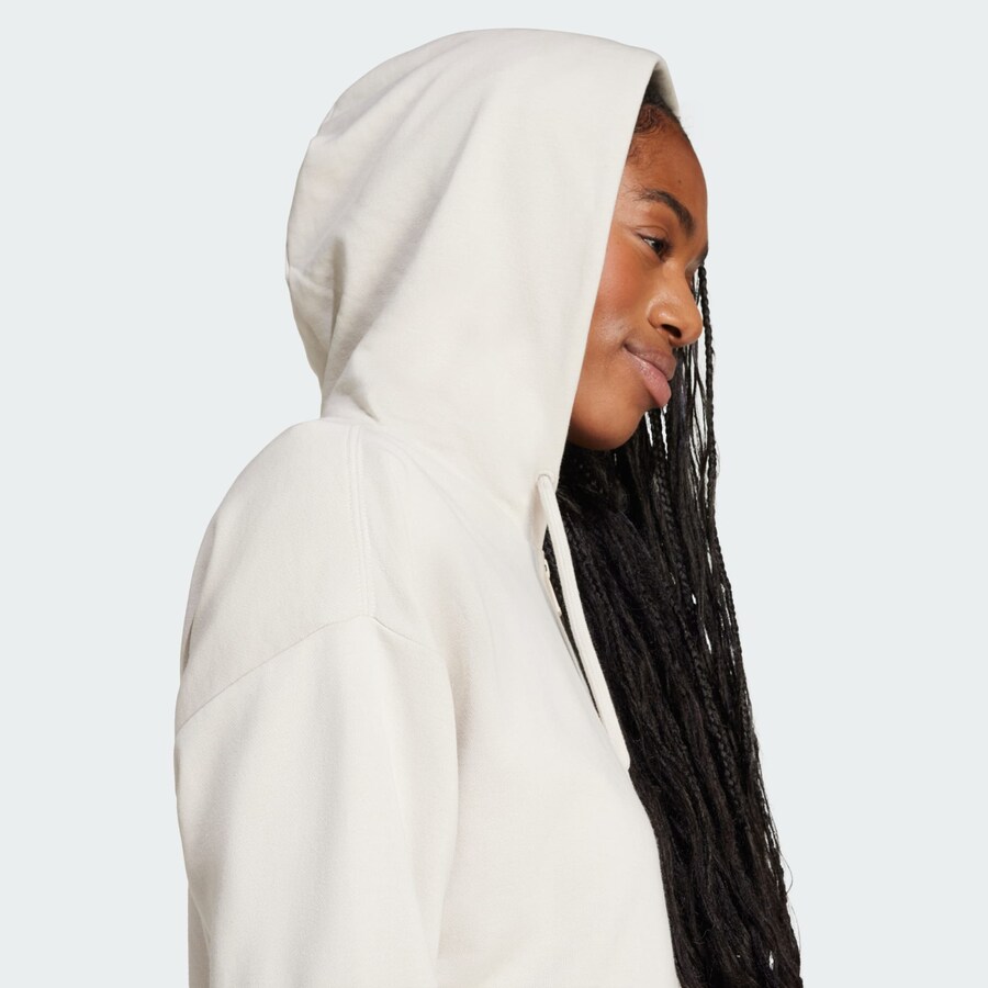 Спортивная толстовка с капюшоном на молнии ADIDAS SPORTSWEAR Essentials, Cream — фото 4