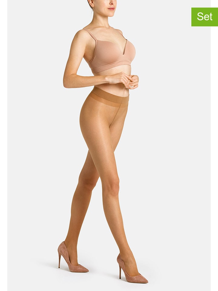 

Camano Комплект из 4 штук: колготки светло-коричневого цвета - 20 ден