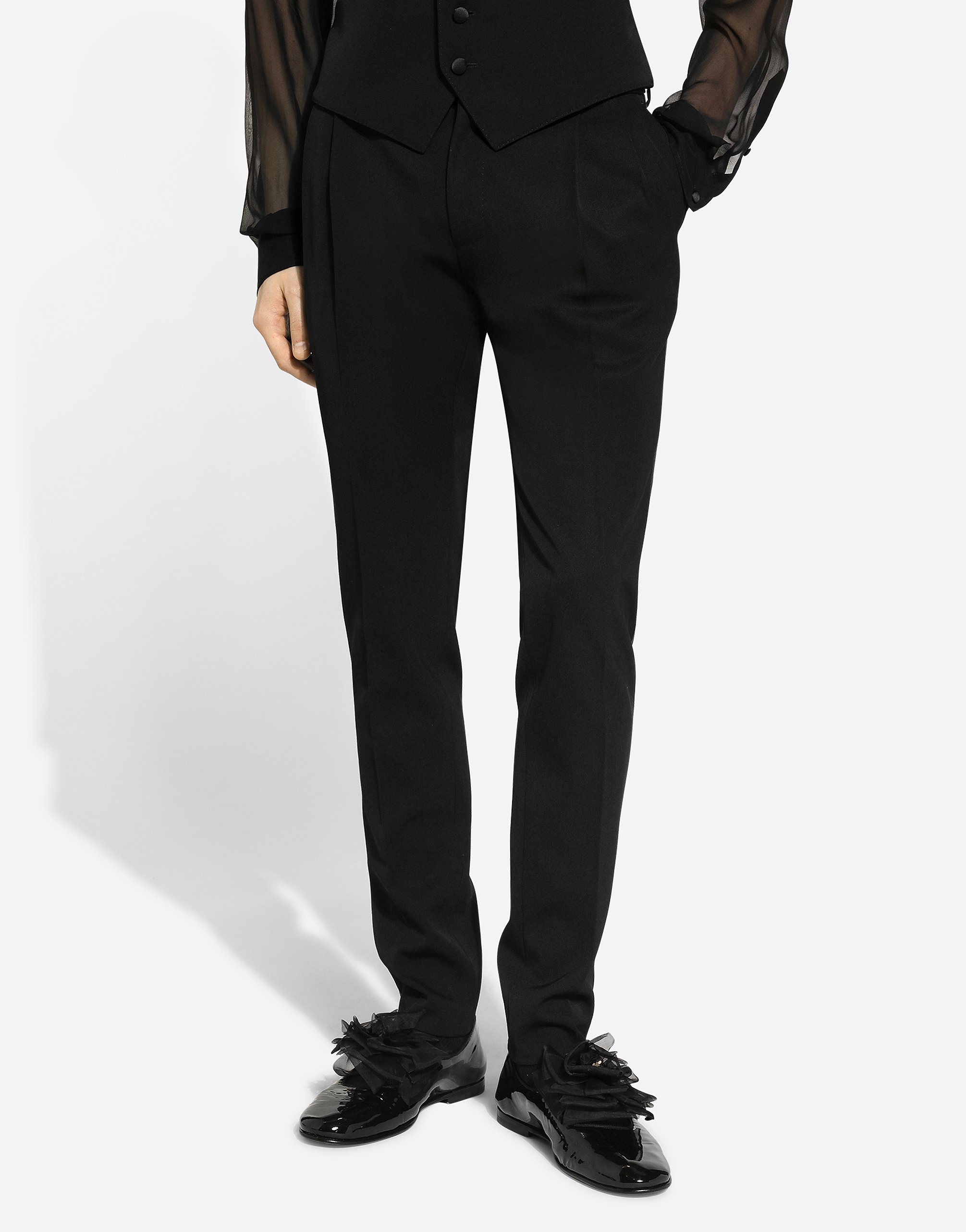 Классические смокинговые брюки из габардина Dolce & Gabbana — фото 4