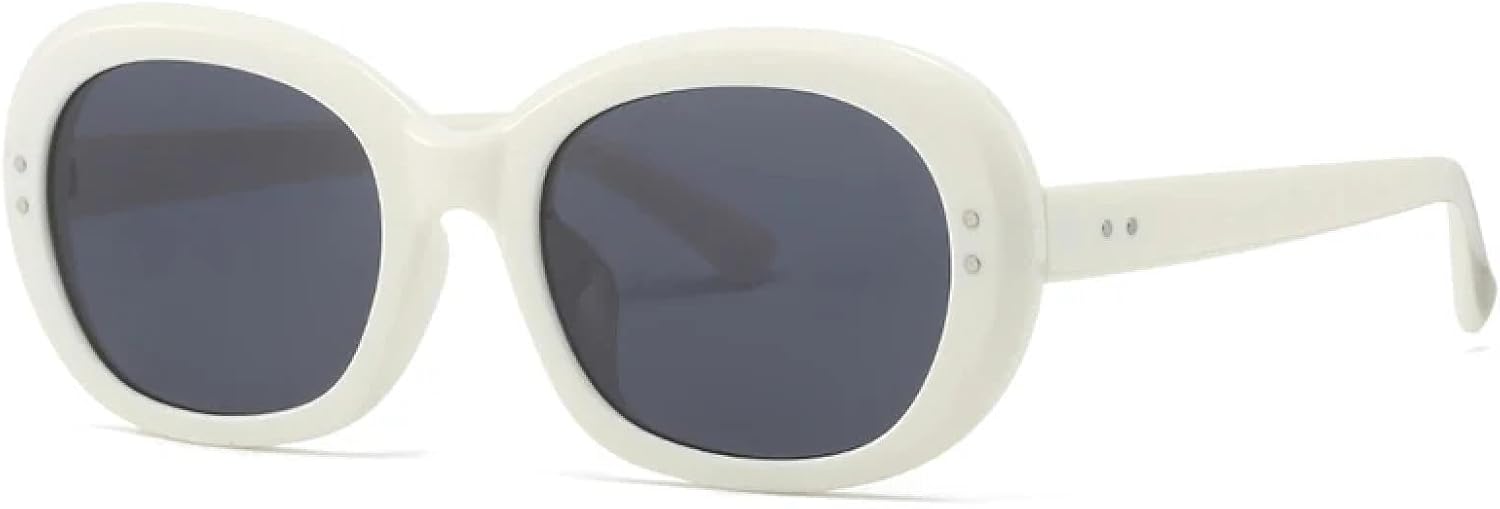 

Солнцезащитные очки с защитой от УФ-излучения UV400 | Овальные, в стиле панк, с заклепками, круглые, для мужчин и женщин, для занятий спортом на открытом воздухе и вождения DSVIGF, White Gray