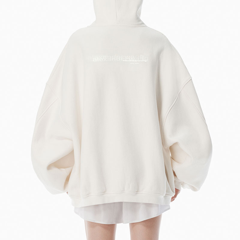 Застегивающаяся на молнию толстовка с капюшоном Alexander Wang, белый — фото 3