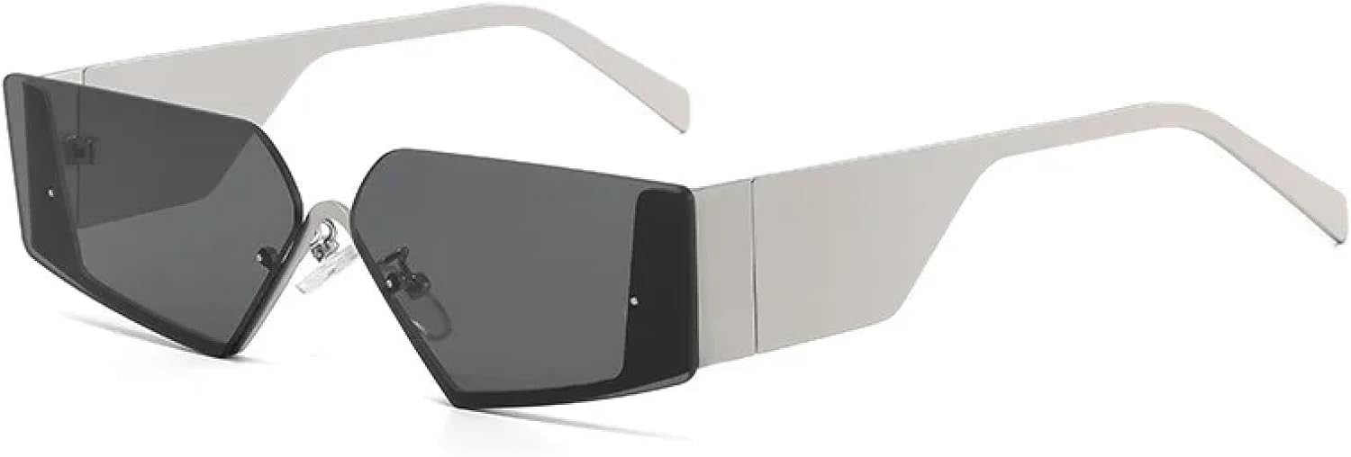 

Солнцезащитные очки с защитой от УФ-излучения UV400 | Металлическая оправа, широкие дужки, «кошачий глаз», для женщин и мужчин | для занятий спортом на открытом воздухе FYTUP, Silver