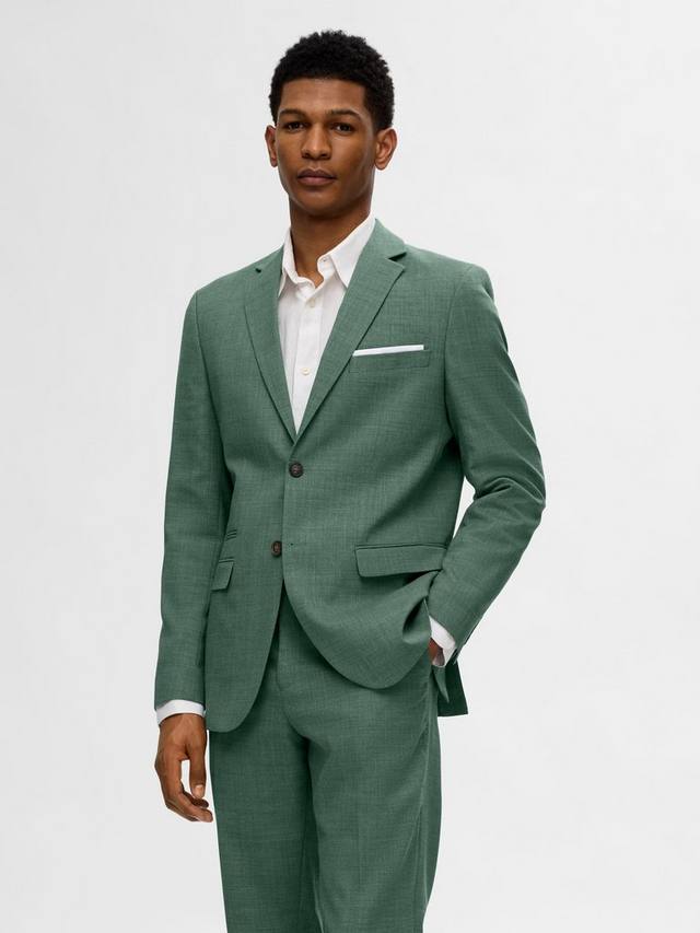 

Пиджак Oasis из смеси шерсти и льна Selected, Dark Green Melange