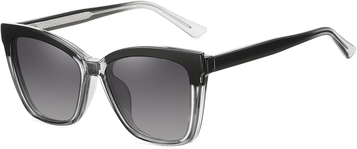 

Поляризованные солнцезащитные очки TR90 с оправой, защитой от УФ-излучения UV400, накладными линзами для защиты от синего света, женские, с ацетатными дужками, очки для вождения weiyuchen, Black Grey Frame