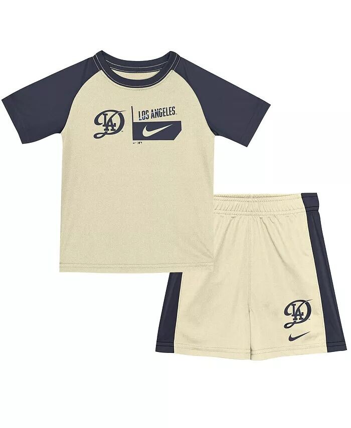 

Футболка и шорты дошкольного кремового цвета Los Angeles Dodgers 2024 City Connect Nike