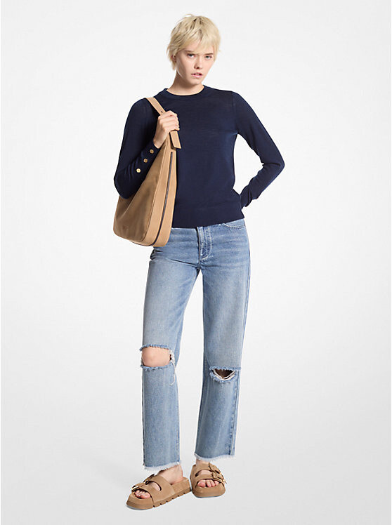 

Свитер из мериносовой шерсти Michael Kors, синий