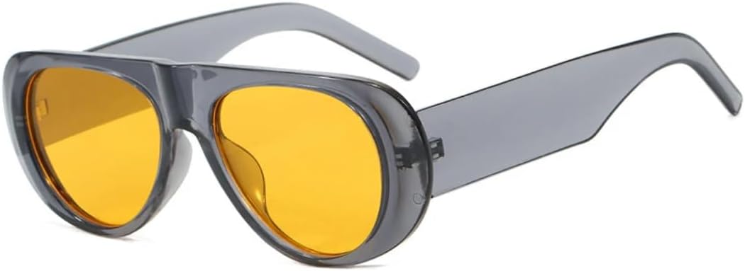 

Солнцезащитные очки для мужчин и женщин - защита UV400 - сине-зеленые широкие дужки, цветные линзы, для занятий спортом на открытом воздухе и вождения DSVIGF, Grey Orange