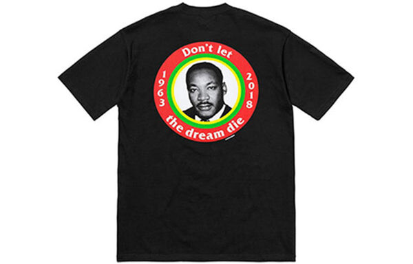 Футболка ss18 mlk dream tee black gold short sleeve Supreme, черный — фото 2