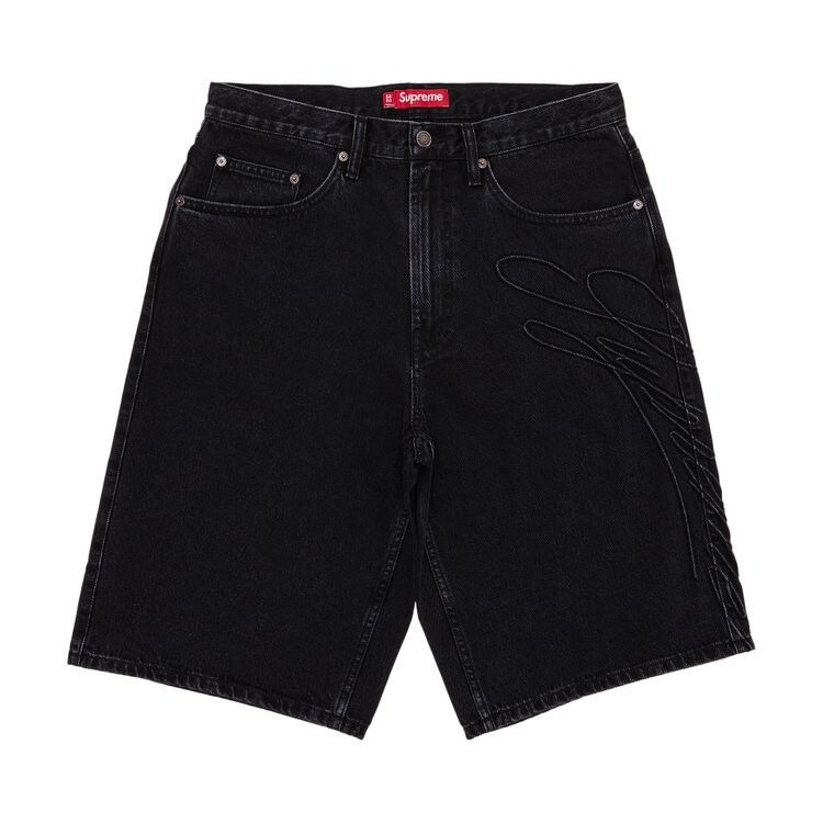

Шорты Supreme Script Baggy Denim Short, черный