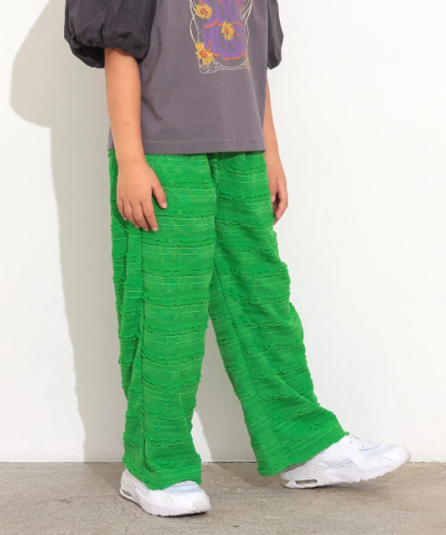 Широкие штаны с жакардовой тканью и рюшами JQ Wide Pants Ocean&Ground зеленые