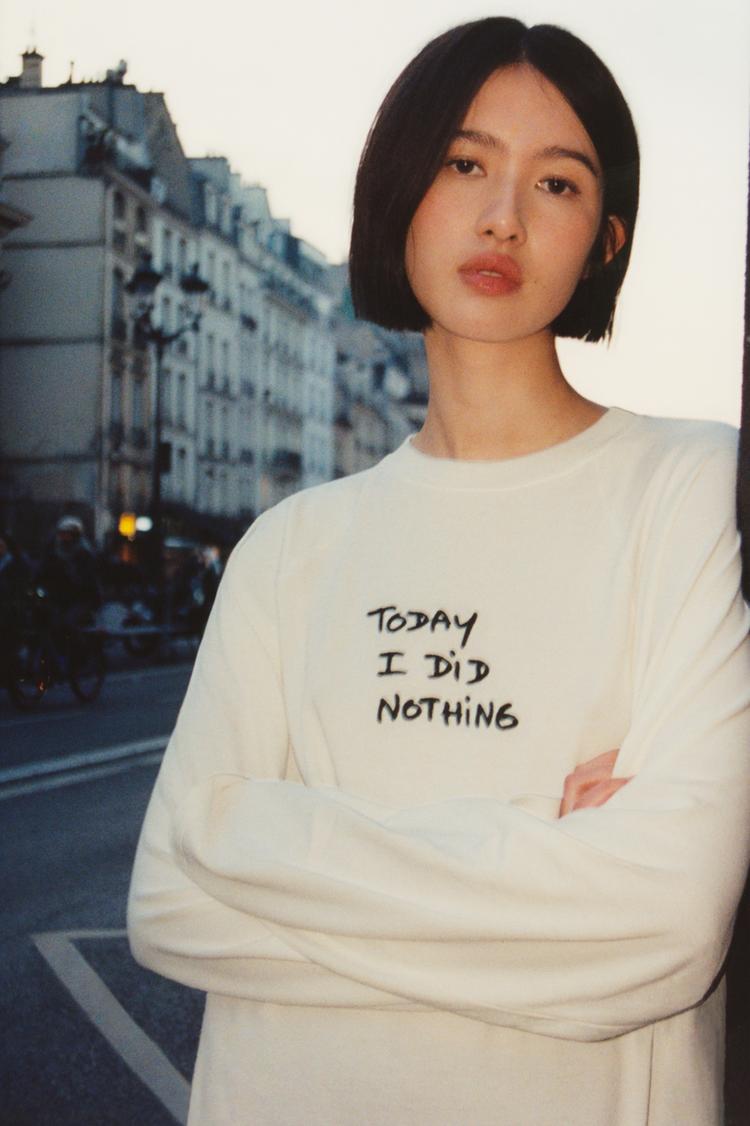 

Футболка с длинным рукавом Томас Лелу Pull And Bear, белый