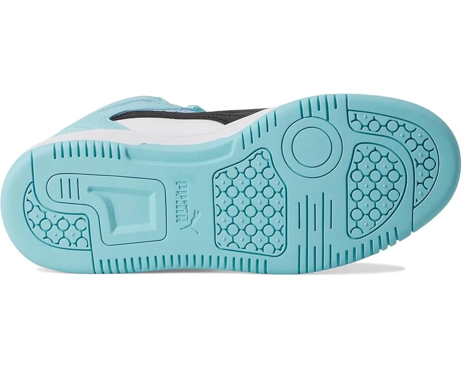 Кроссовки PUMA Kids Rebound Layup Mid (Big Kid), Puma White/Puma Black/Safe LakeSee Less — фото 3
