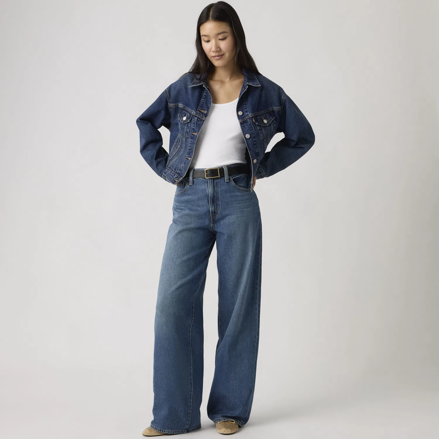 Легкие женские джинсы Cinch с широкими штанинами Levi's, Dark Wash