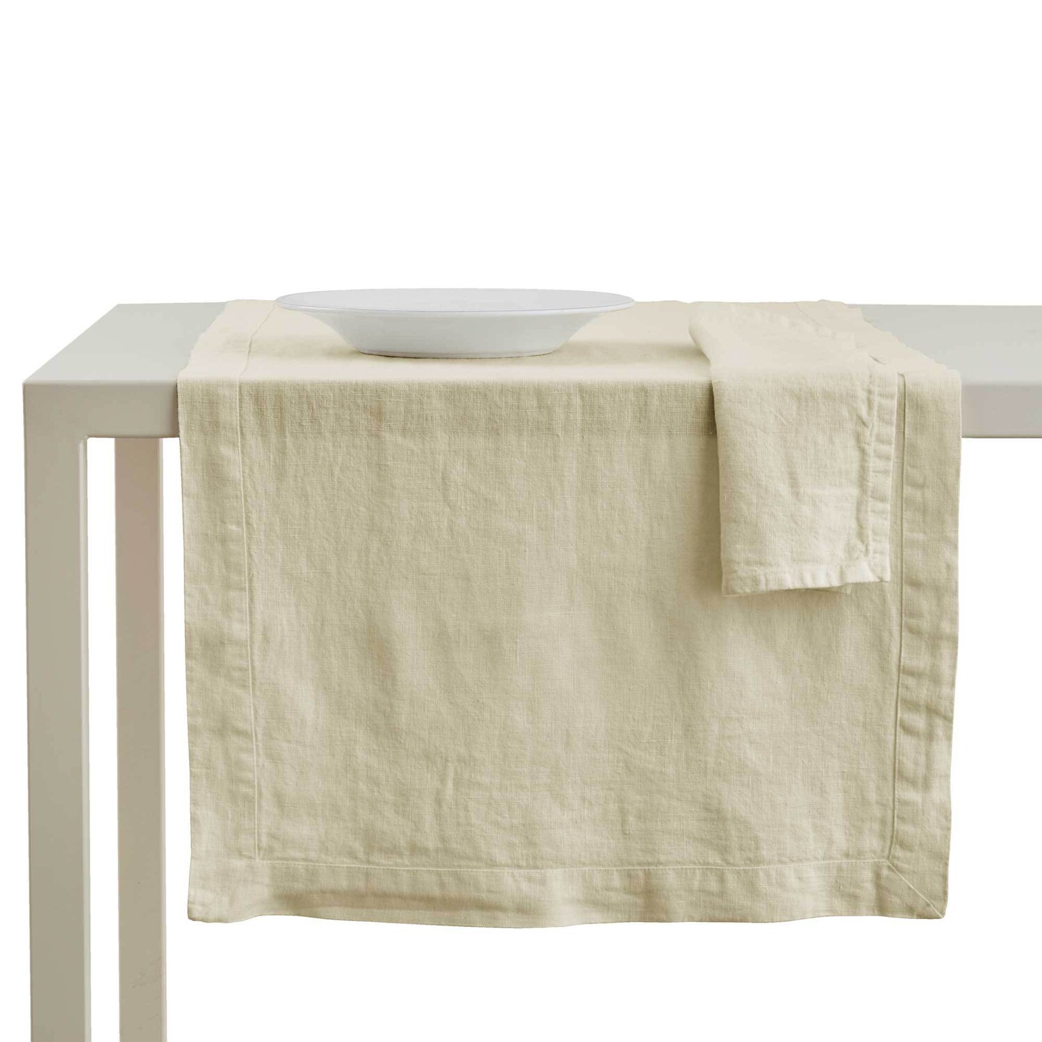 

Дорожка на стол из чистого льна, без глажки - Андромеда Lisola Stone, бежевый (корда)