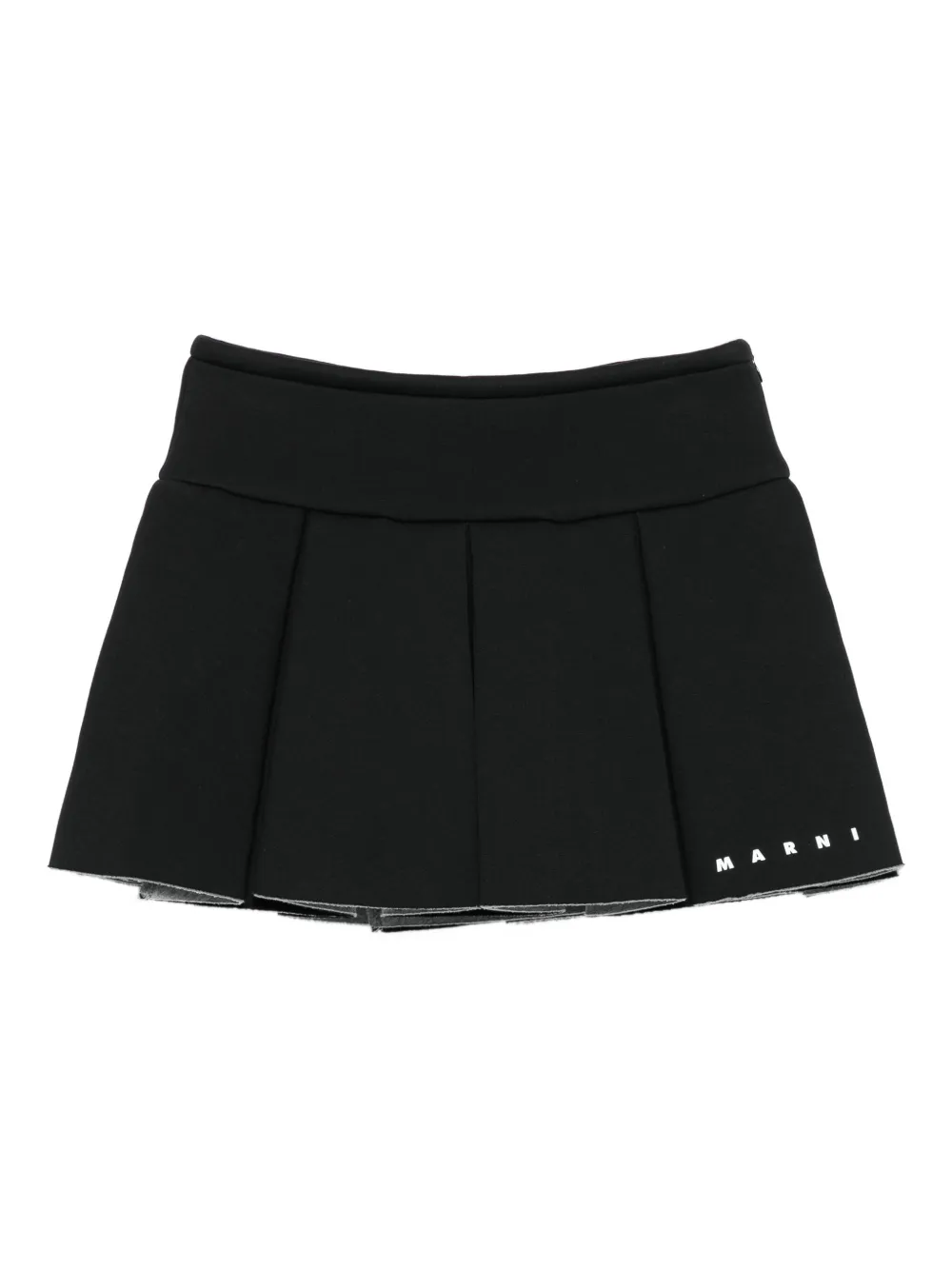 

Плиссированная юбка с логотипом Marni Kids, черный