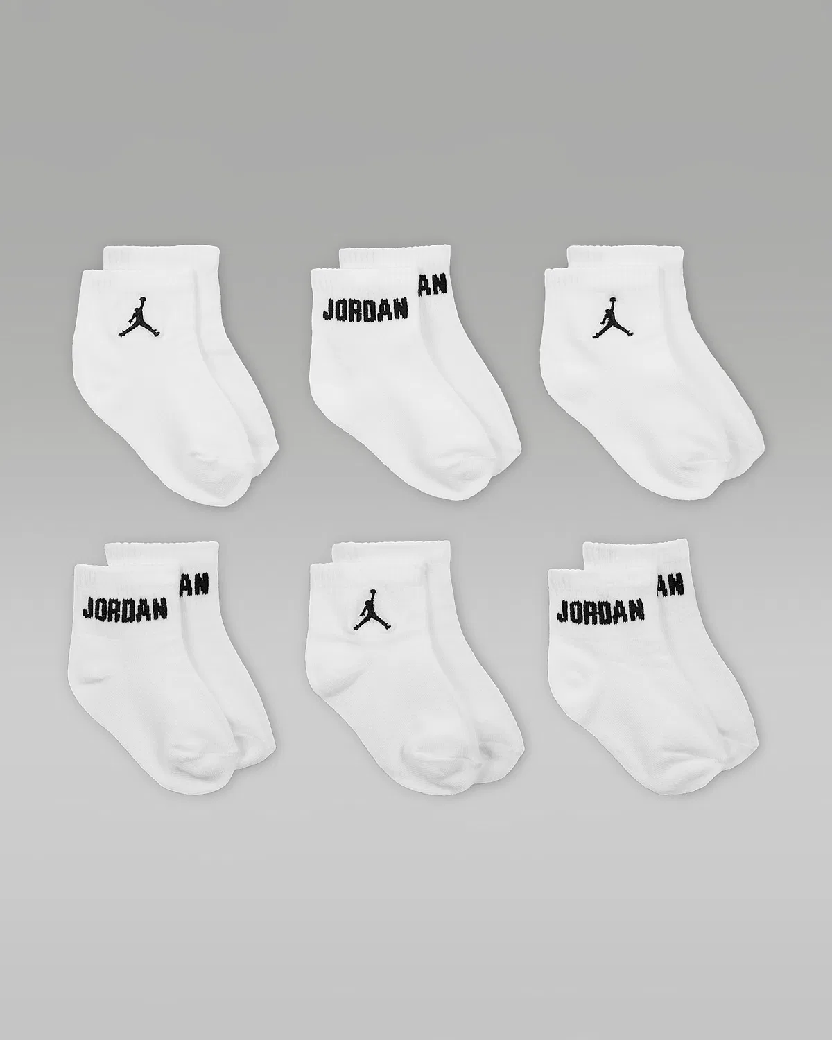 Baby /Toddler Ankle Socks (6 Pairs) Jordan Everyday Essentials, White — фото 2