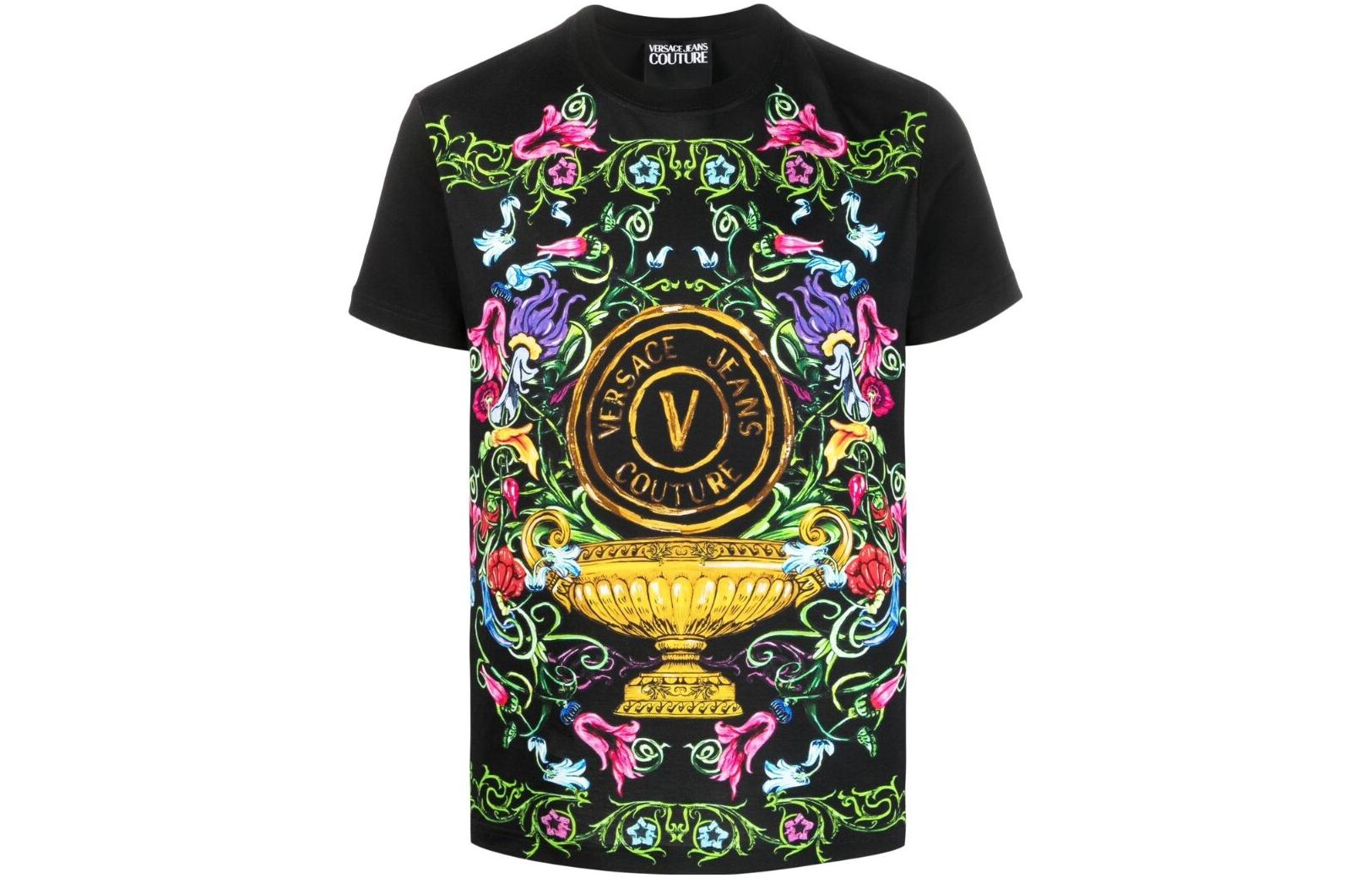 

VERSACE JEANS COUTURE Футболка мужская черная, Черный, VERSACE JEANS COUTURE Футболка мужская черная
