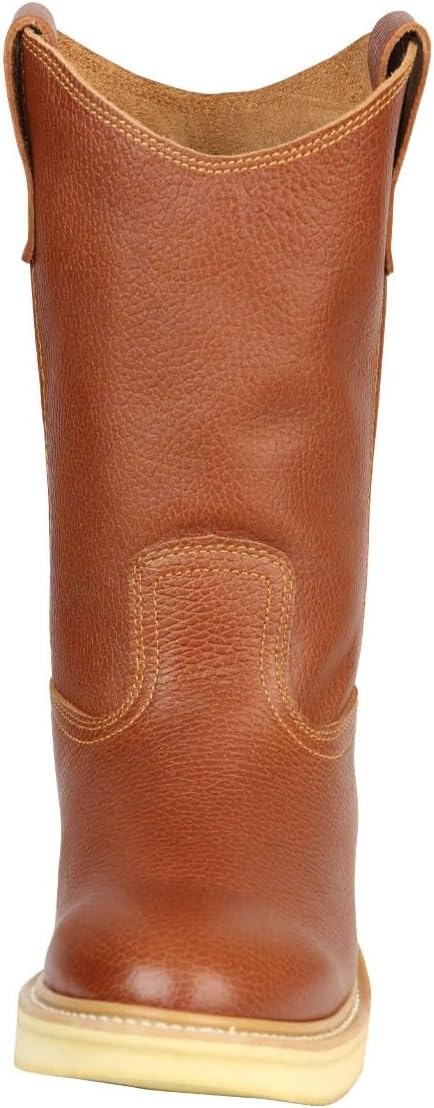 Мужские ботинки Men’s Grizzly из медово-дубовой кожи с круглым носком, подошвой Mil Rayas, средней голенью, удобные для повседневной носки на ранчо и в строительстве Generic, initial — фото 4