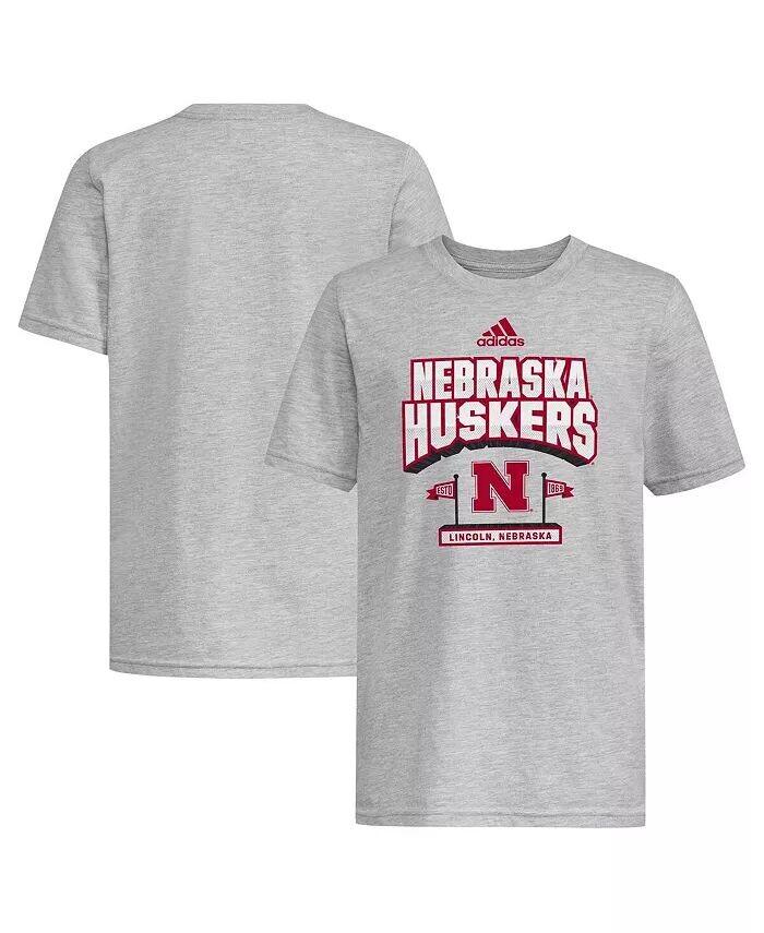 

Мужская серая футболка Nebraska Huskers Stake Our Claim adidas