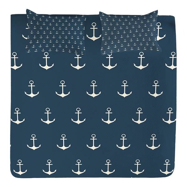

Покрывало twentyfourn-Set Nautical, 220 см, синий/белый