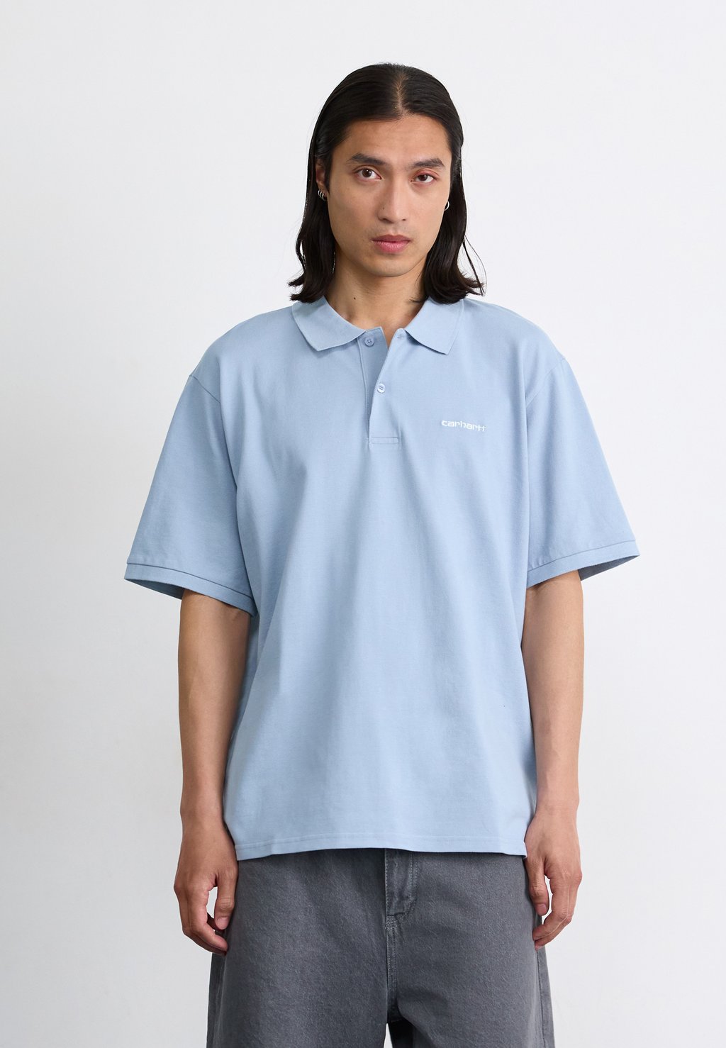 

Рубашка поло SCRIPT Carhartt WIP, светло-голубой