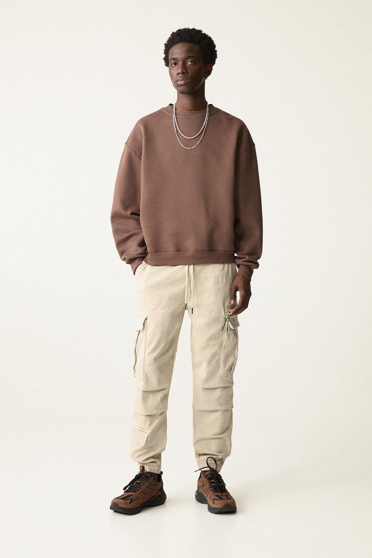 

Брюки-Джоггеры карго Pull And Bear, бежевый