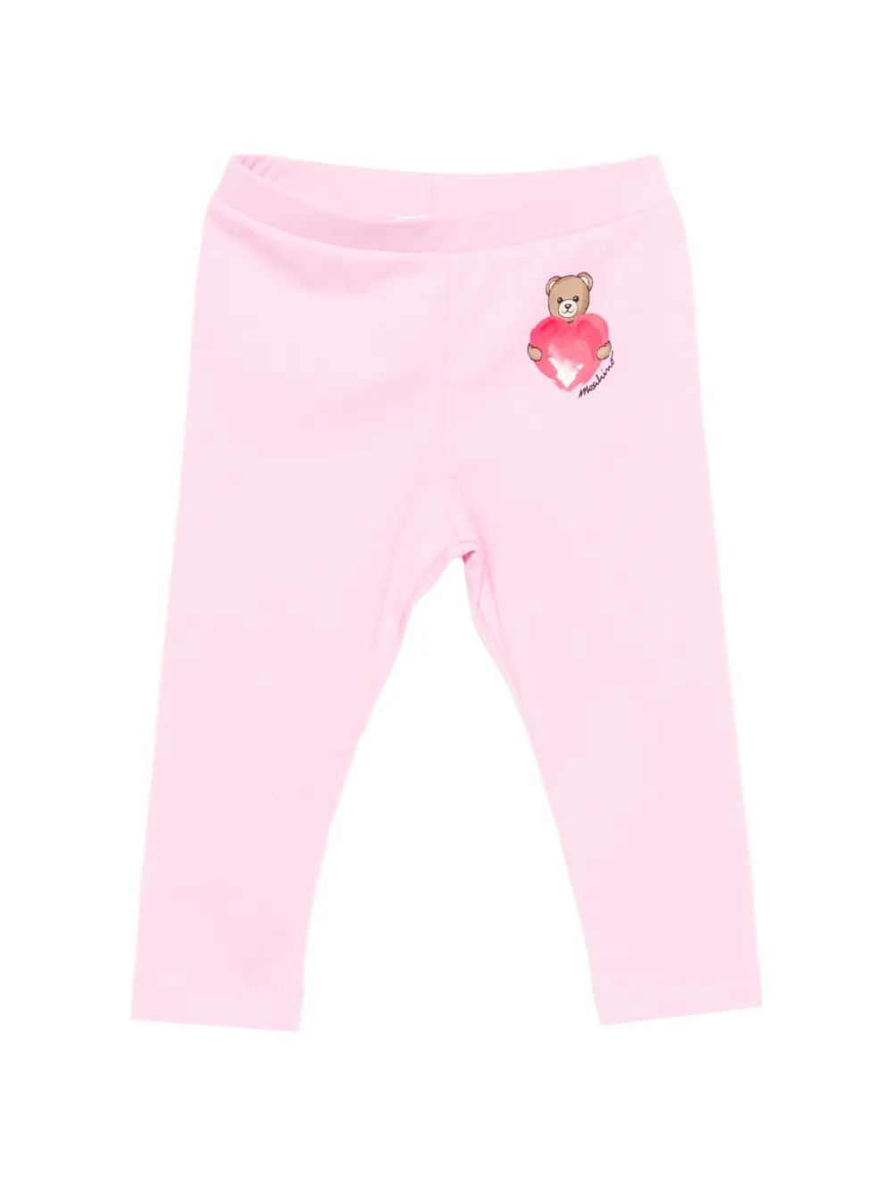 Леггинсы с узором в виде сердечек Moschino Kids, розовый
