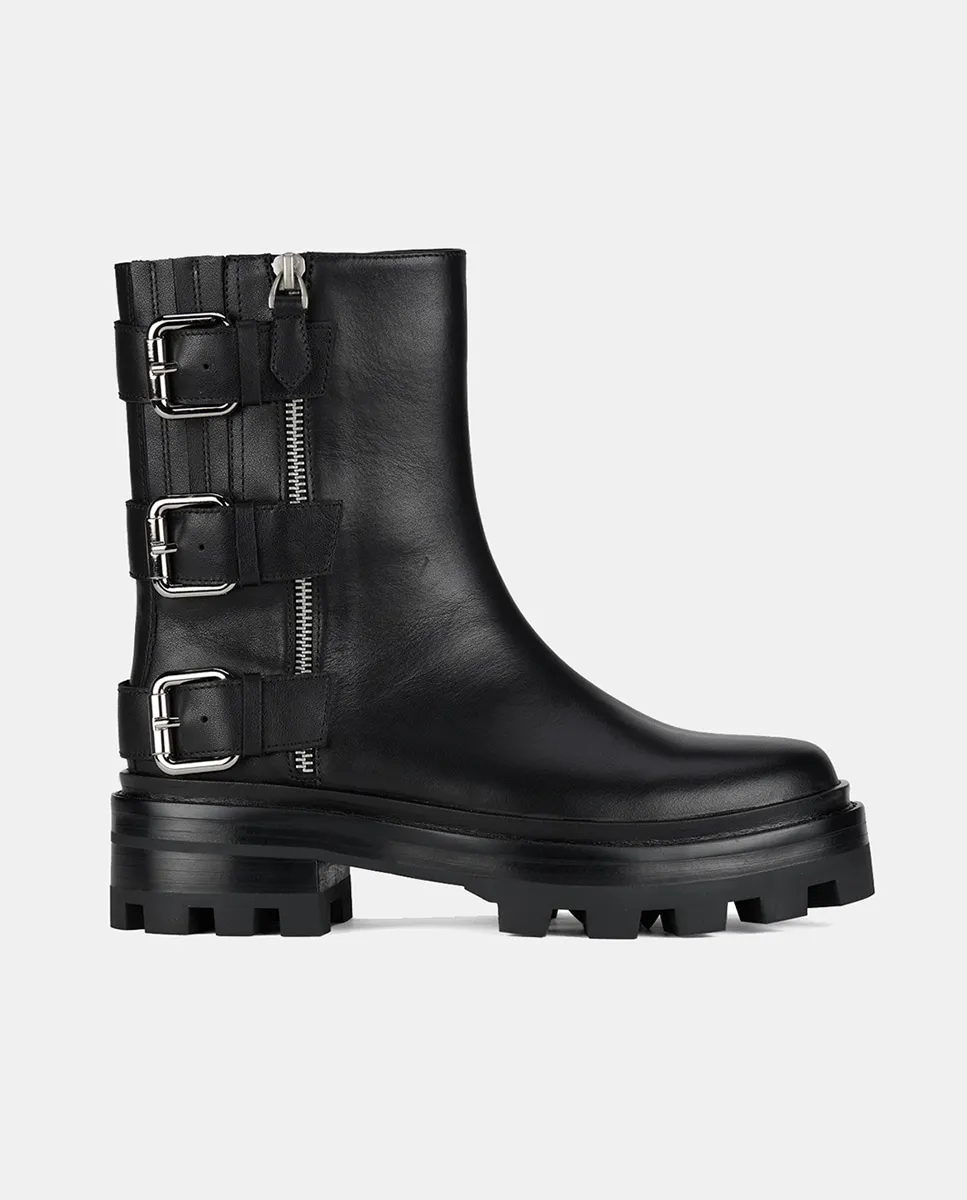 Мотоциклетные ботинки с пряжками Jeffrey Campbell, черный
