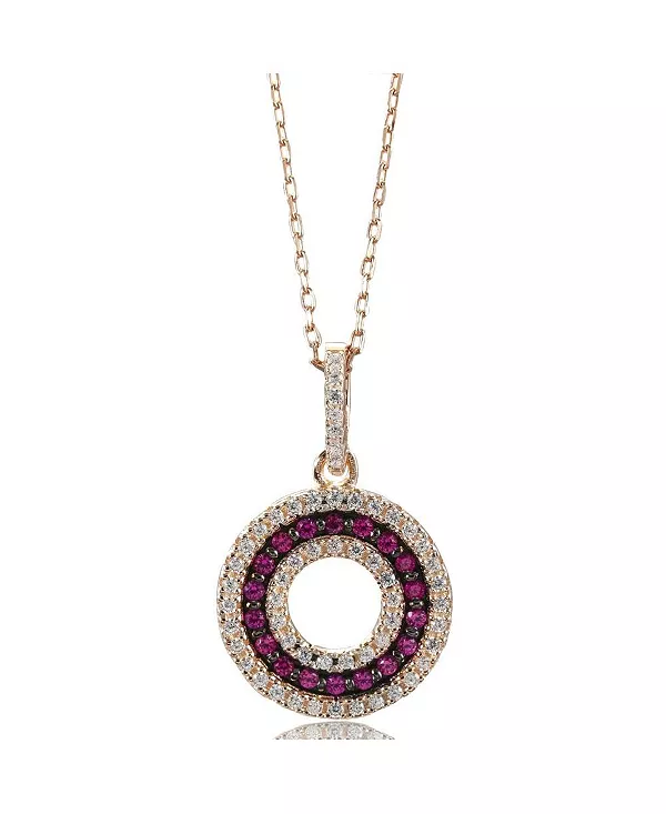 

Ожерелье Suzy Levian из стерлингового серебра с тремя рядами кубических цирконий в форме открытого круга Suzy Levian New York, red