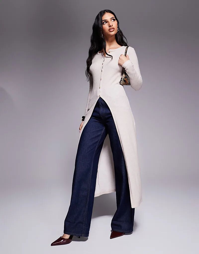 

Удлиненный кардиган кремового цвета River Island