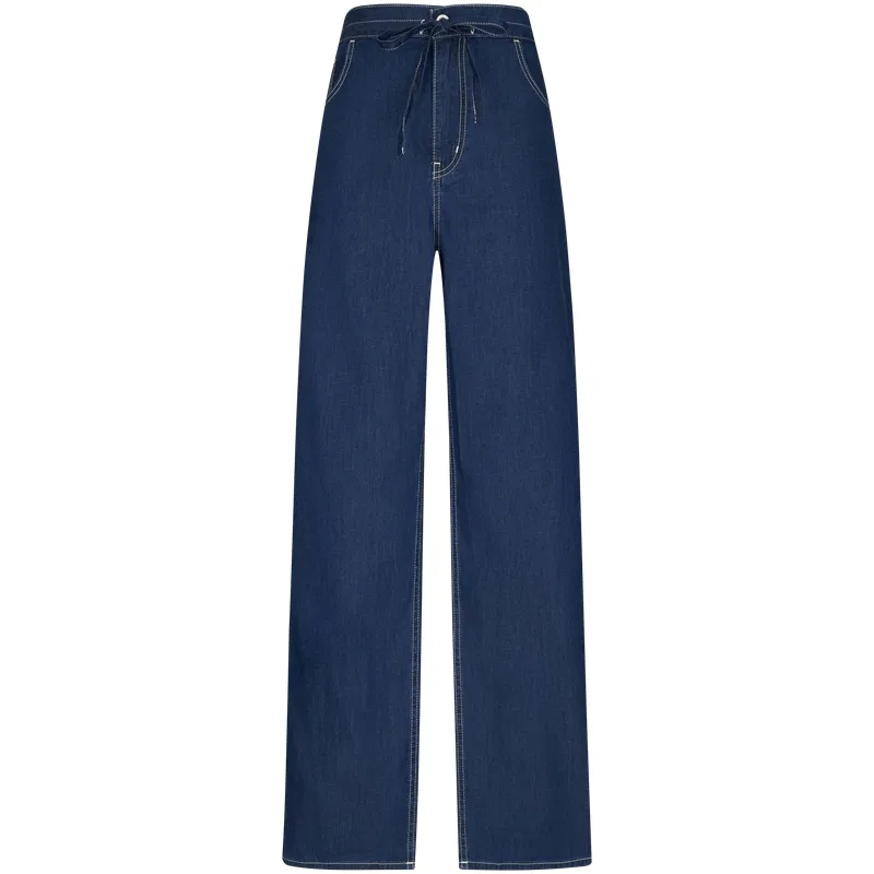 Джинсы женские YQR Denim Blue Moderate Wide Leg Pants Calvin Klein, YQR-Denim Blue
