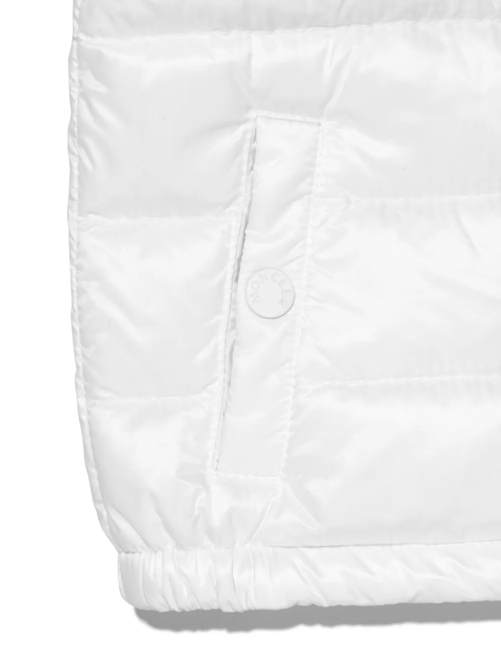 Дутый жилет с нашивкой-логотипом Moncler Enfant, белый — фото 4