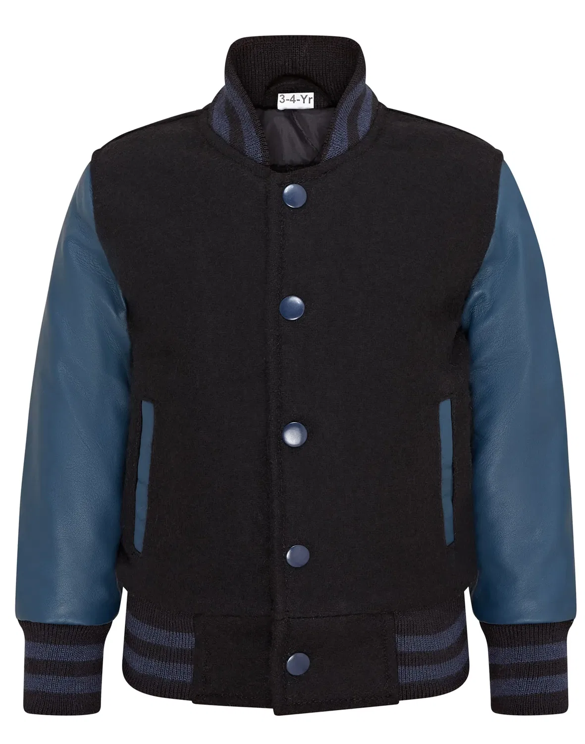 Куртка-бомбер varsity из шерсти с кожаными рукавами Infinity Leather, черный