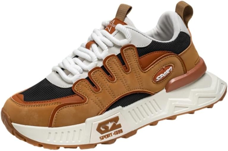 

Мужские спортивные кроссовки - сетка дышащая, удобная и легкая, с повседневной шнуровкой, подходят для ежедневной носки на улице Fusecottc, хаки