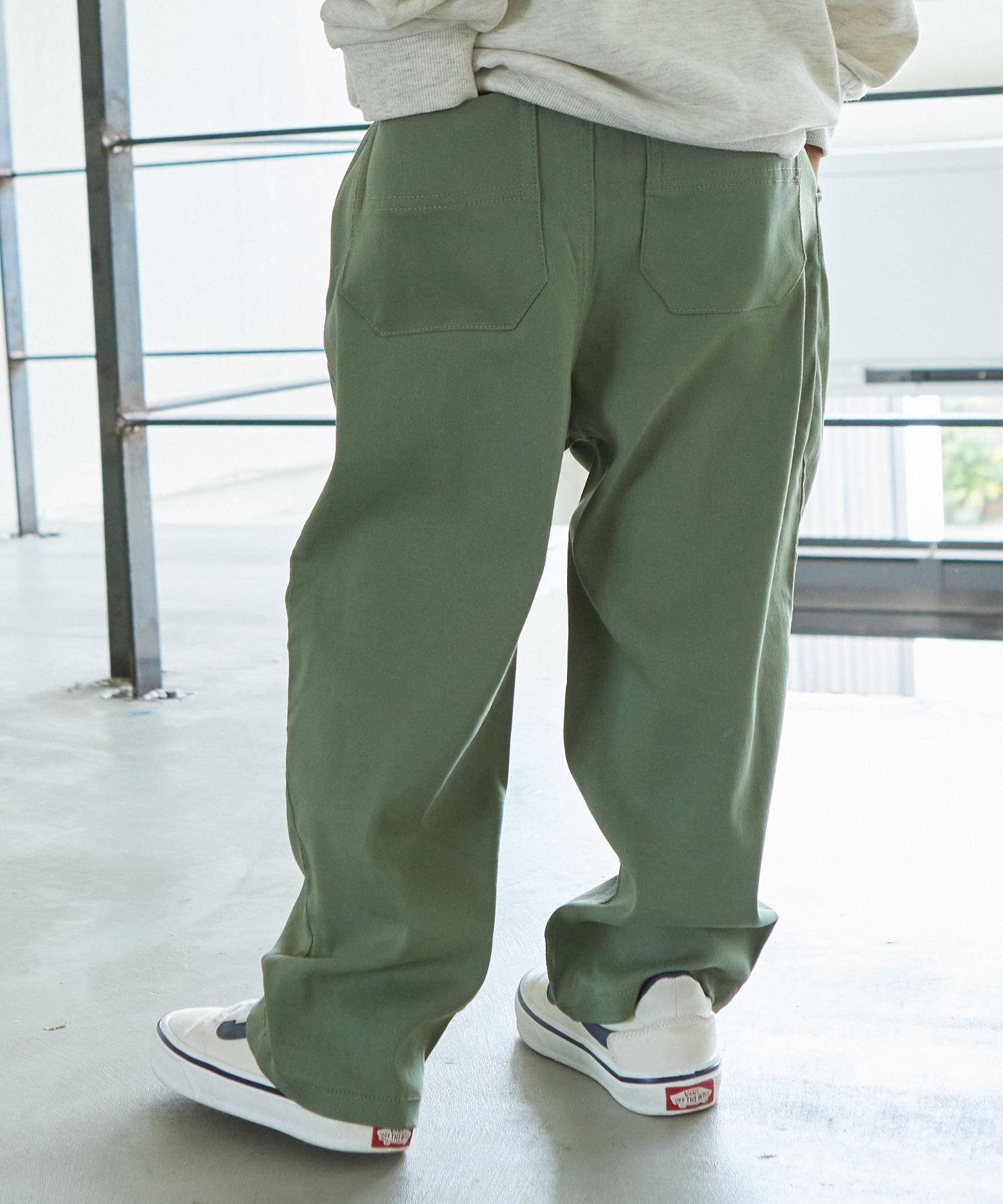 Базовые широкие зауженные эластичные брюки PAIRMANON STREET, Khaki 74