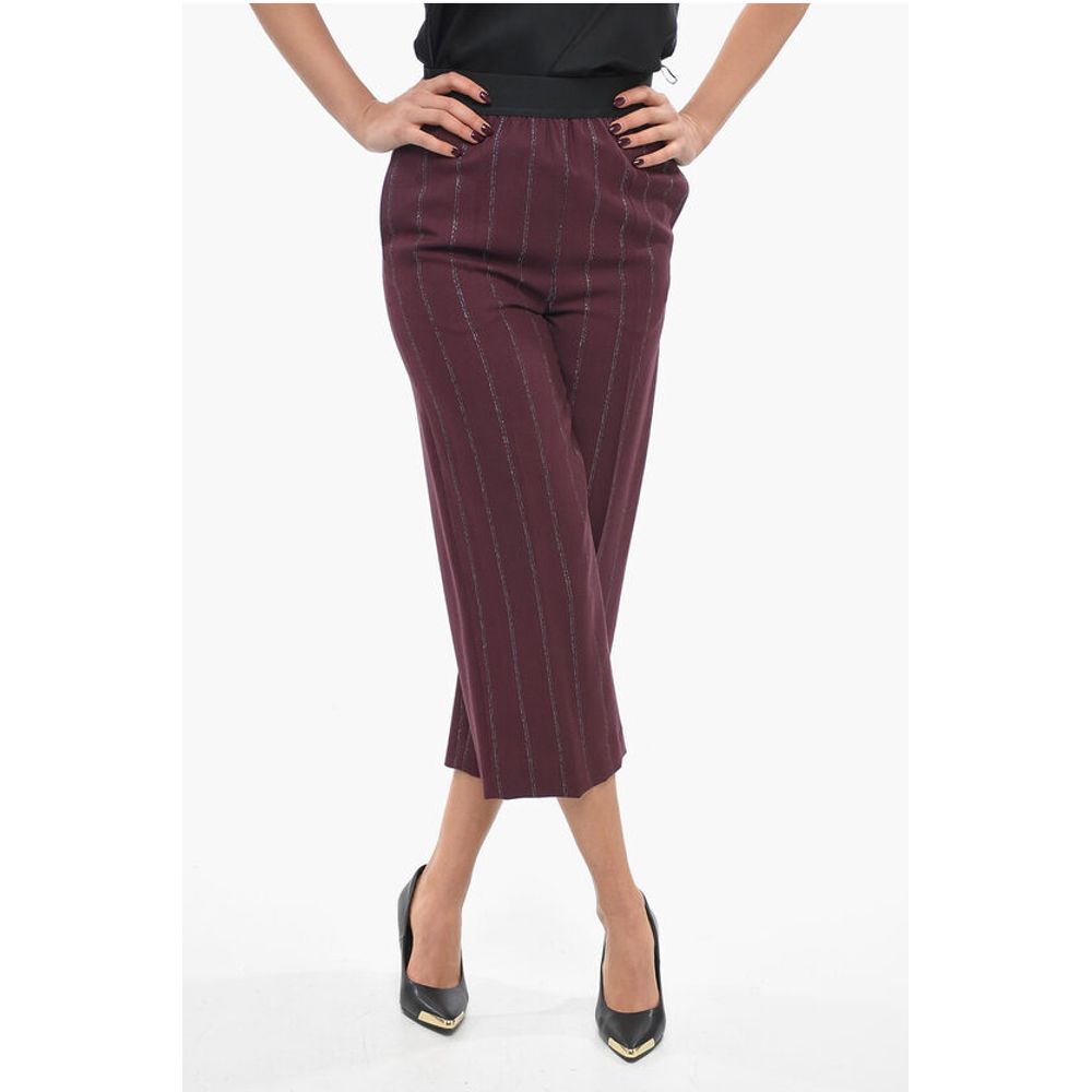 

Укороченные брюки из смесовой шерсти с люрексом Stella Mccartney, Purple