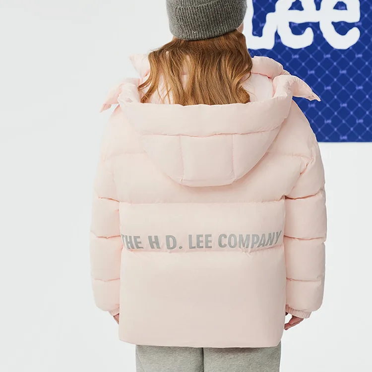 Детская пуховая куртка с отстегивающимся капюшоном Lee, розовый — фото 4