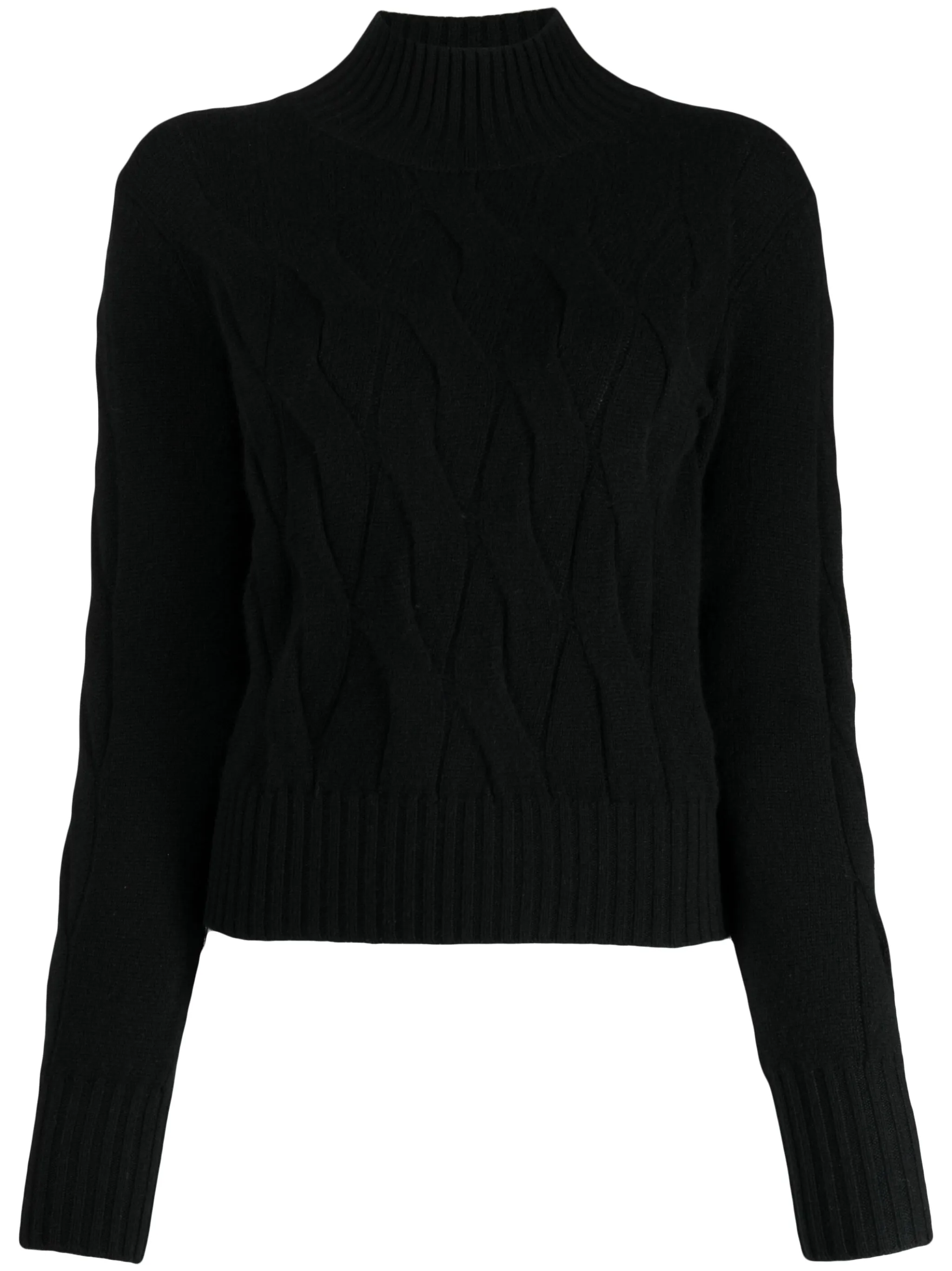 

Кашемировый джемпер фактурной вязки N.Peal, черный