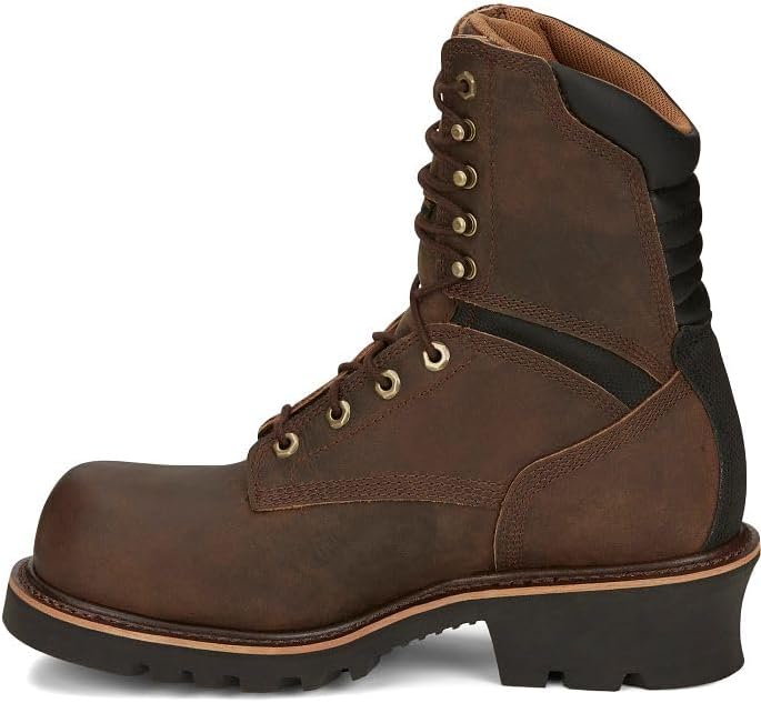 Мужские ботинки Chippewa Sador 9, водонепроницаемые, с утеплителем и усиленным носком, подошва с противоскользящим протектором, Buff Crazy Horse — фото 4