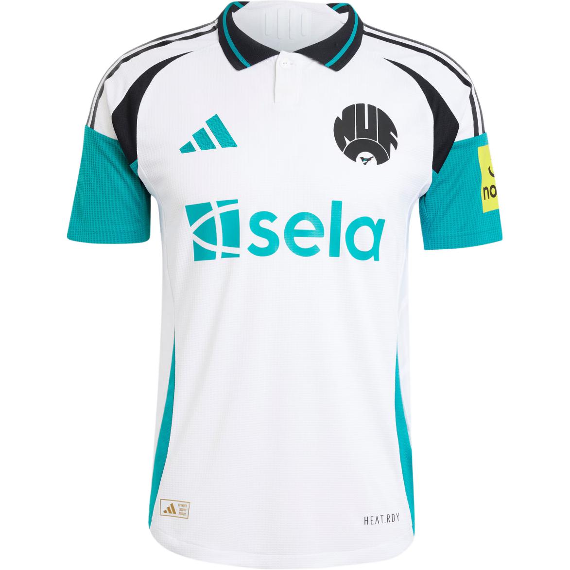 Бесплатная доставка с AdiClub Футболка автентичная третья Newcastle United FC 24/25 Adidas, бело-зеленая — фото 2