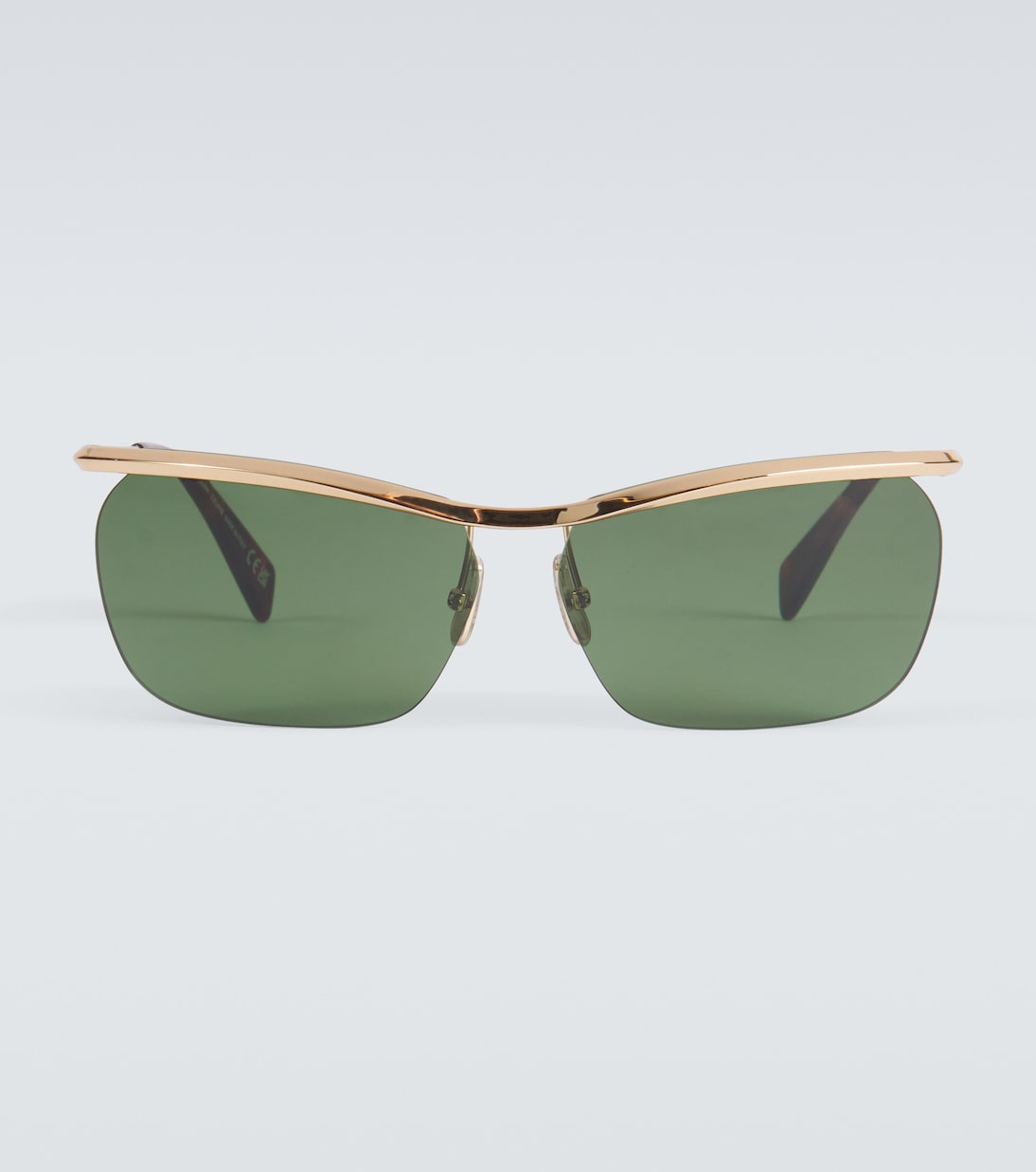 

Прямоугольные солнцезащитные очки Celine Eyewear, Shiny Endura Gold/Green
