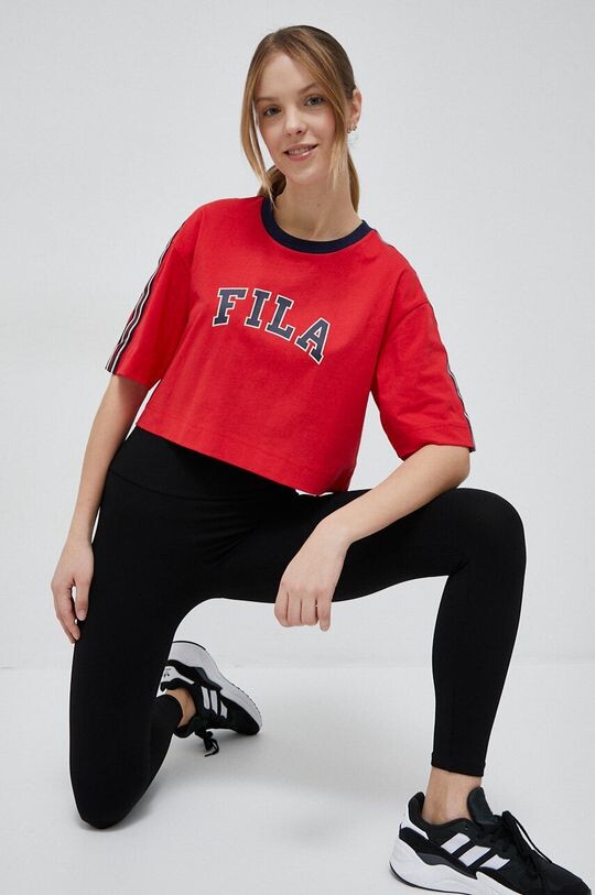 

Хлопковая футболка x Hailey Bieber Fila, красный