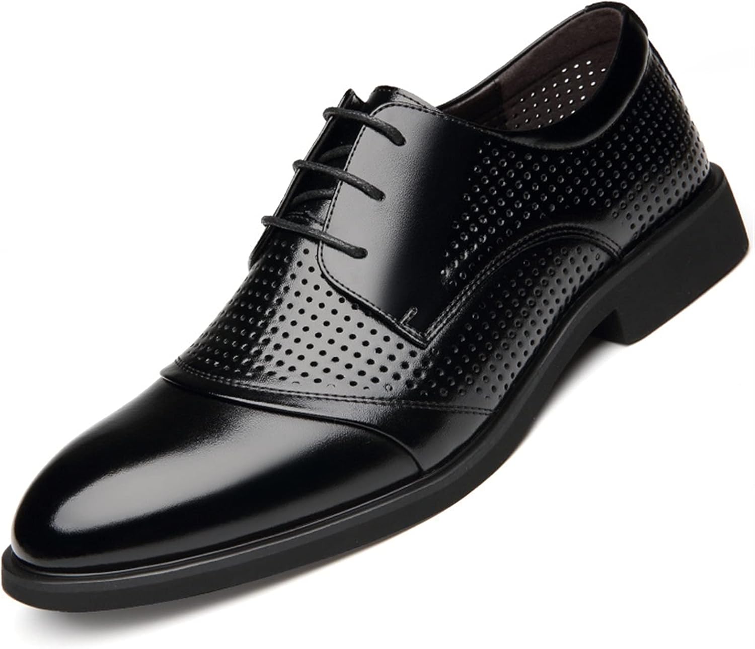 

Мужские классические оксфорды с кружевами, с круглым носком и полиуретановой отделкой, дышащая кожа, резиновая подошва, противоскользящие, низкие Xjsdjhount, черный