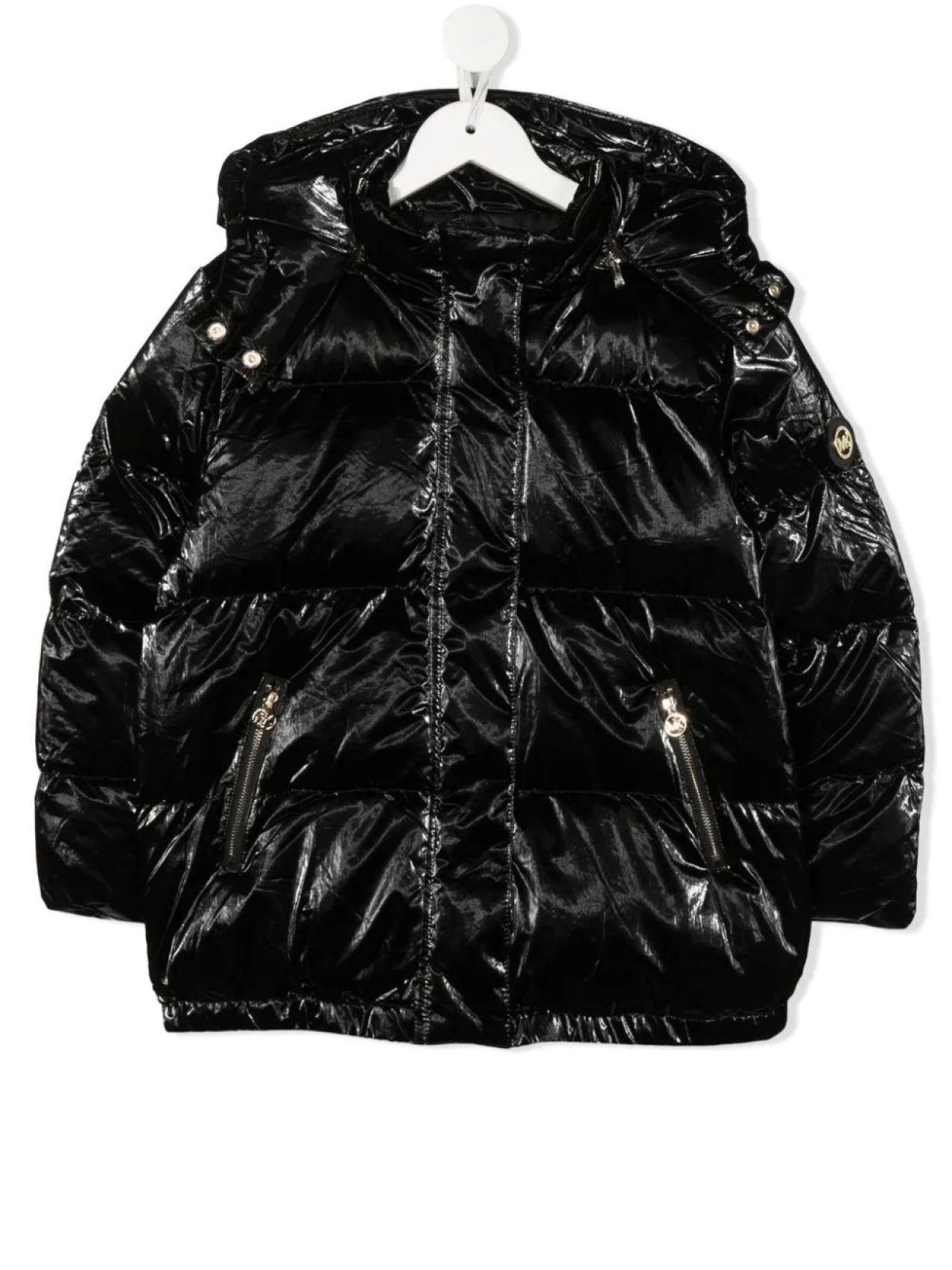 

Michael Kors Kids глянцевый пуховик, черный